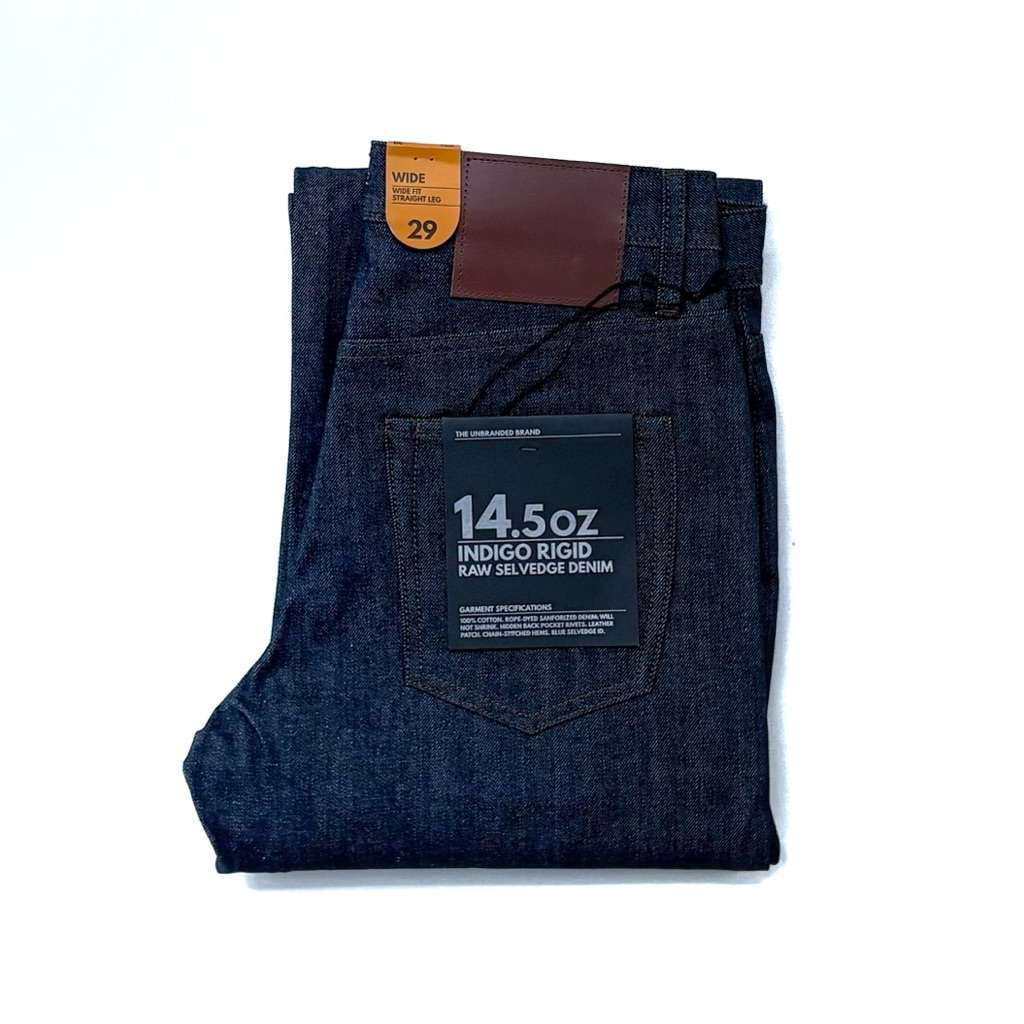 The Unbranded Brand Ub701 145oz Indigo Selvedge Denim  Wide Fit Jeans